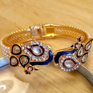 Indian 14kt gold plated rhinestone bracelet